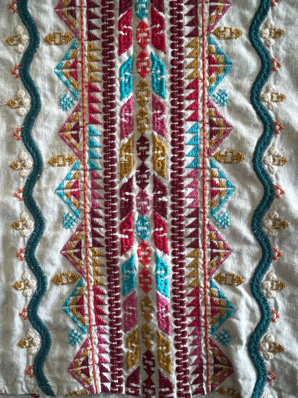 Johnny Was Linen Embroidered Boho Blouse Floral Tunic Top Relaxed Fit - Picture 11 of 16